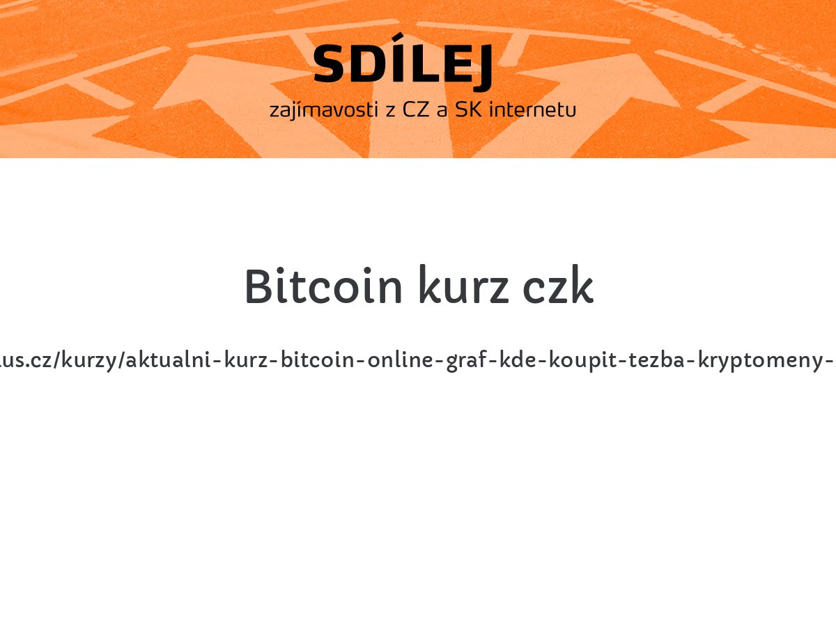 Bitcoin kurz czk