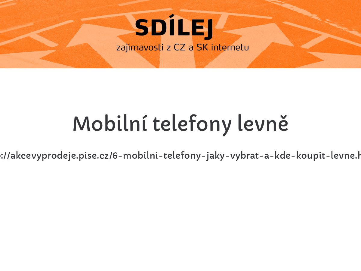 Mobilní telefony levně